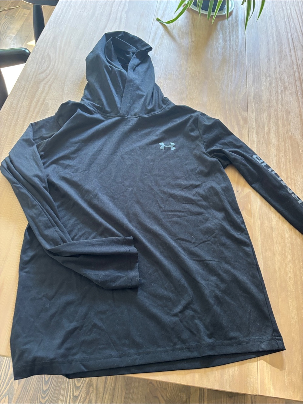 Under Armour Black Hooded Long-Sleeve Men’s Performance Shirt
